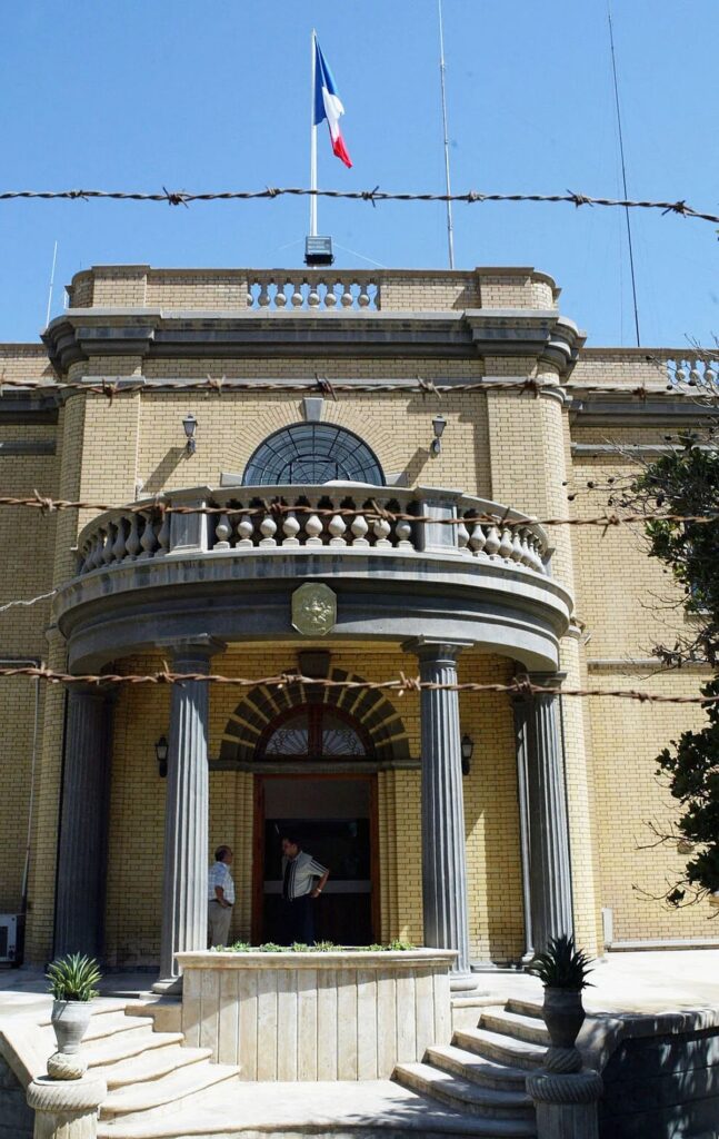 Das Gebäude der französischen Botschaft in der irakischen Hauptstadt Bagdad (Quelle: JNS)
