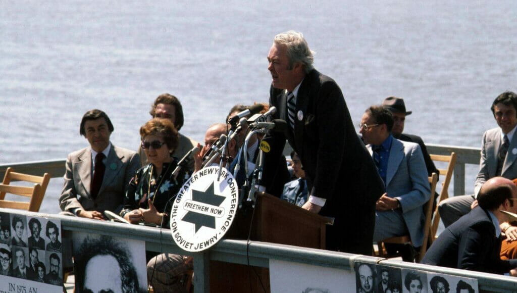 Der amerikanische Botschafter bei den Vereinten Nationen Daniel Patrick Moynihan