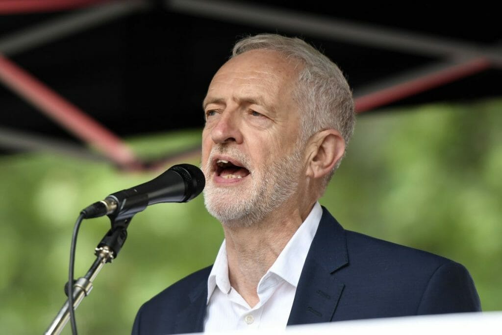 Jeremy Corbyn auf der Demonstration gegen Donald Trumps Staatsbesuch in GB