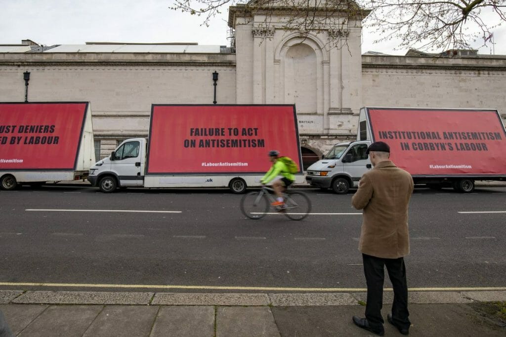 Protestaktion gegen den Antisemitismus in der Labour Party