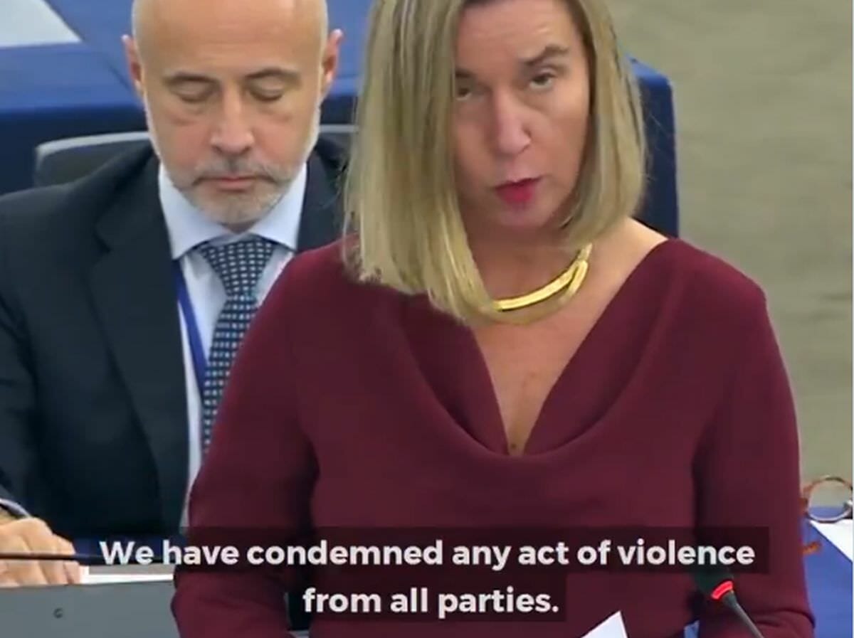 Federicha Mogherini verurteilt Gewalt von Demonstranten und vom Regime im Iran gleichermaßen