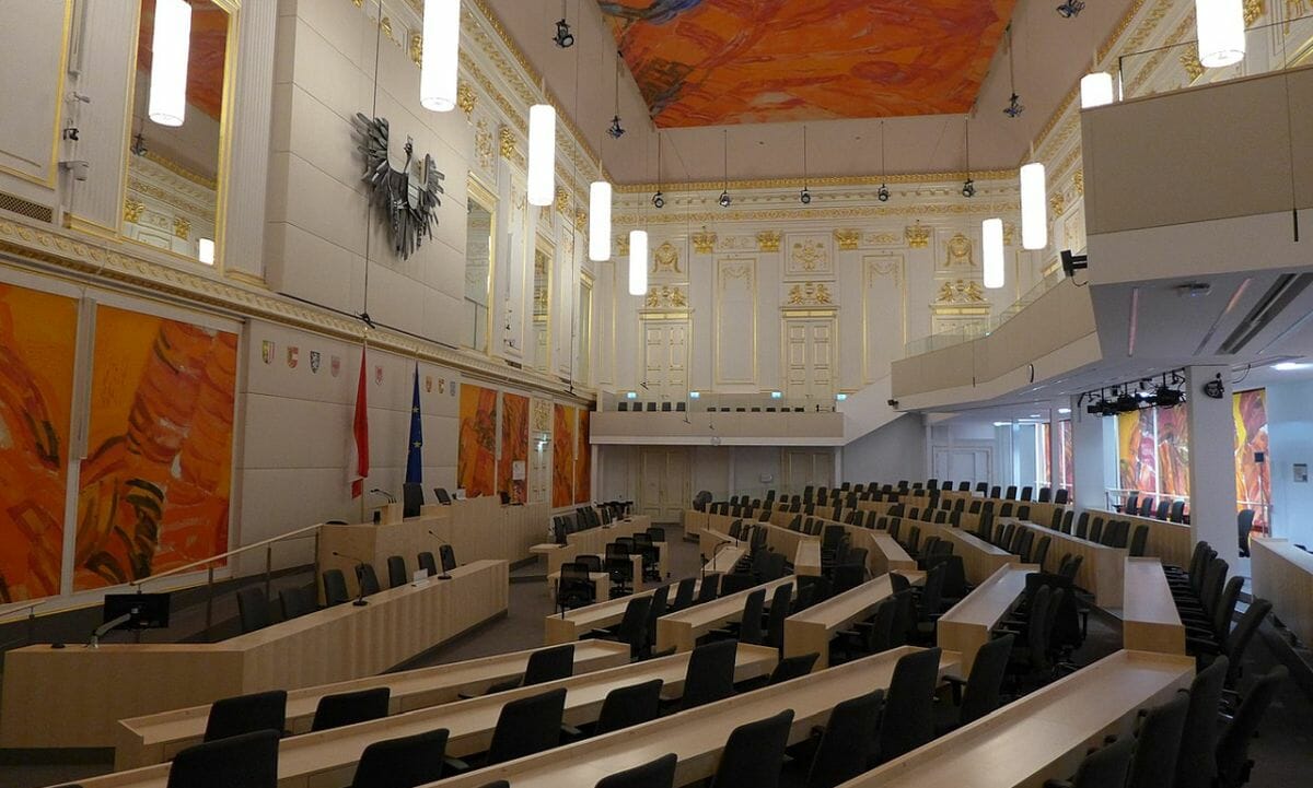 Provisorischer Parlamentssaal in der Wiener Hofburg
