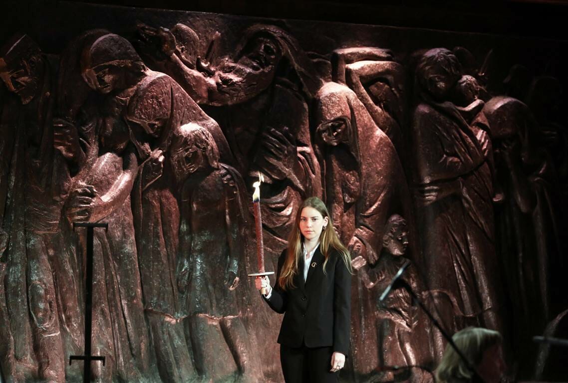 Auschwitz-Gedenken in Jerusalem anlässlich des 75. Jahrestag der Befreiung des Vernichtungslagers (imago images/UPI Photos)