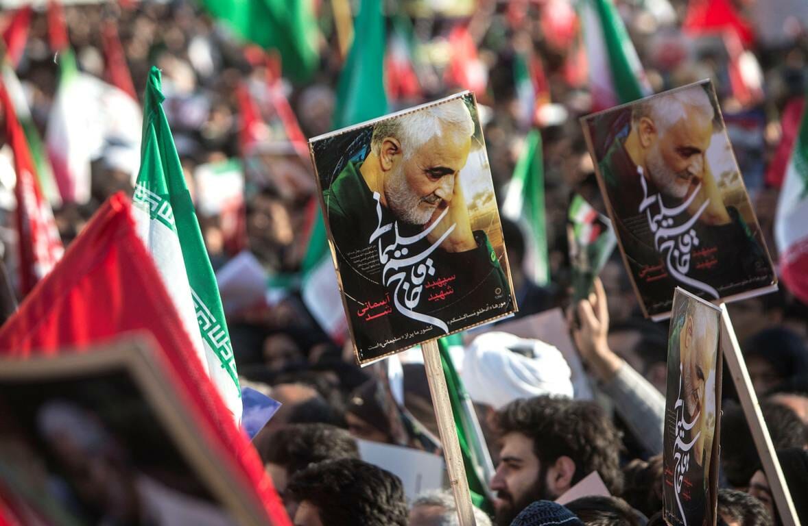 Inszenierte Trauerkundgebung im Iran (imago images/Xinhua)