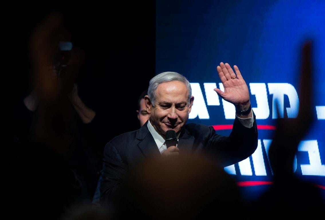 Wahlkampfauftritt von Israels Langzeit-Premier Benjamin Netanjahu. (imago images/Xinhua)