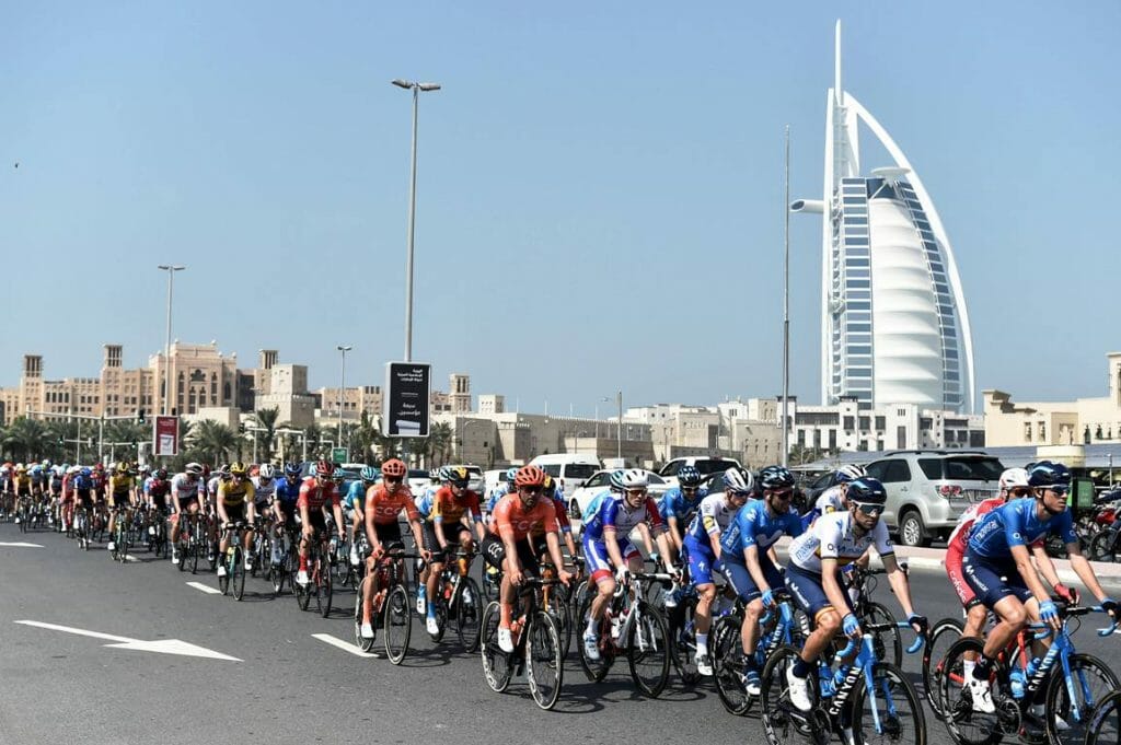 Die Tour durch die Vereinigen Arabischen Emirate findet zum ersten Mal mit Beteiligung eines israelischen Profi-Teams statt. (imago images/LaPresse)