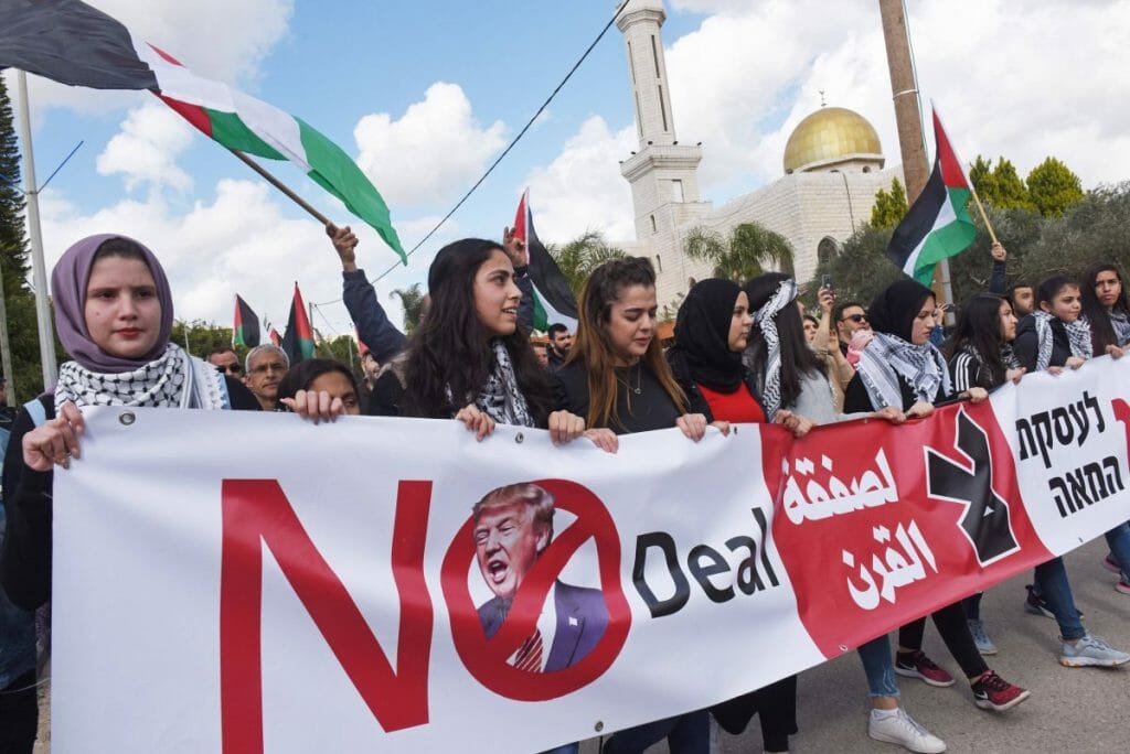 Arabische Israelis demonstrieren gegen Trumps Friedensplan