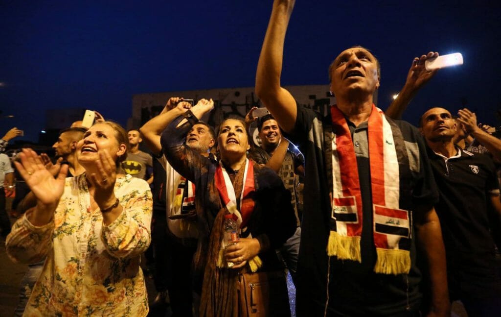Demonstration auf dem Tahrir-Platz in Bagdad