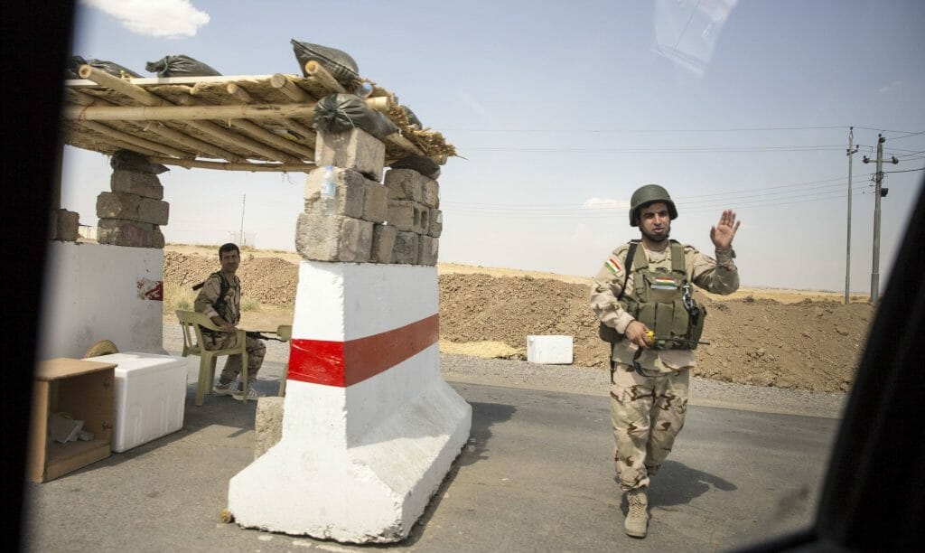 Ein Checkpoint kurdischer Sicherheitskräfte im Nordirak