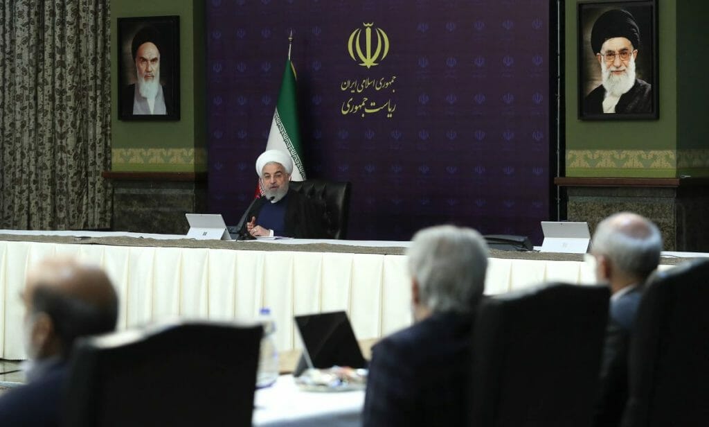 IRans Präsident Rohani auf einem Treffen zur Corona-Bekämpfung