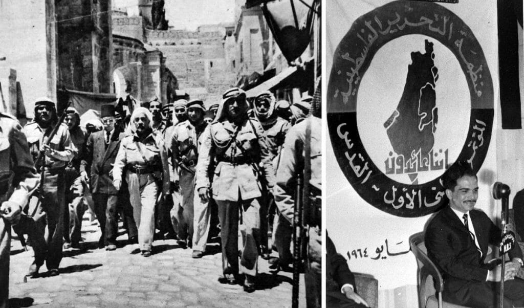 König Abdullah in Jerusalem 1949, König Hussein auf Palästina-Konferenz 1964