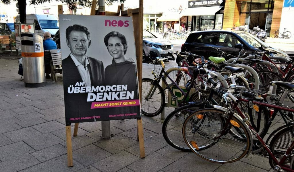 Außenpolitischer Sprecher der NEOS Helmut Brandstätter und Partei-Chefin Beate Meinl Reisinger