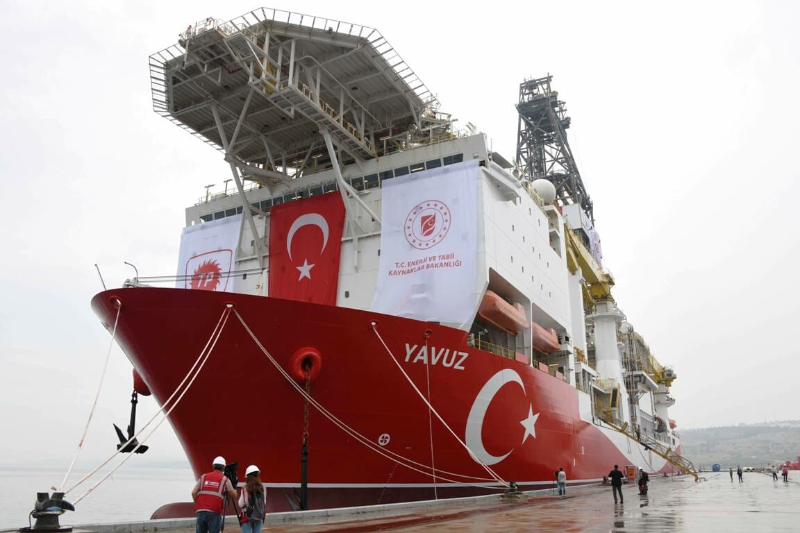 Eine der Gasbohrschiffe der Türkei im östlichen Mittelmeer. (imago images/Xinhua)