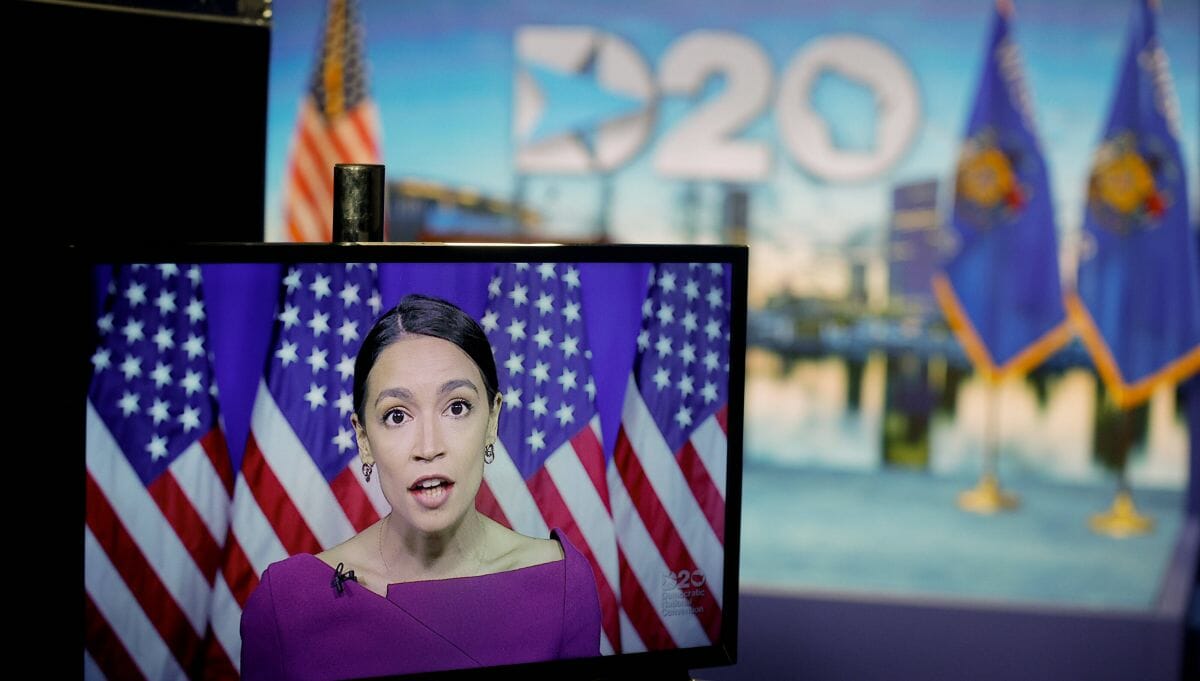 Kongressabgeordnete Alexandria Ocasio-Cortez auf dem Demokratischen Nationalkonvent