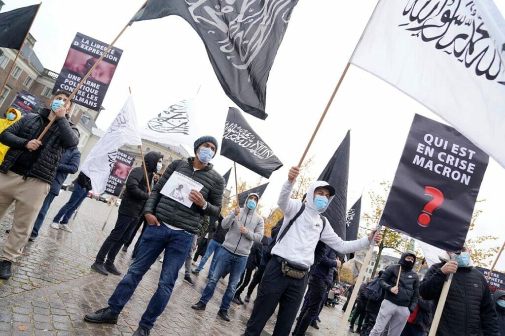 Kundgebung von Islamisten der Gruppe Hizb ut-Tahrir in Kopenhagen am 30. Oktober 2020. (© imago images/Ritzau Scanpix)