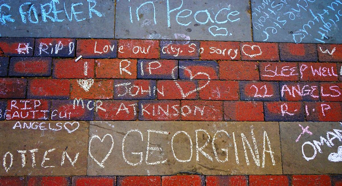 Gedenken an die Opfer des Selbstmordanschlags in der Manchester Arena am 22. Mai 2017 (© imago images/UIG)