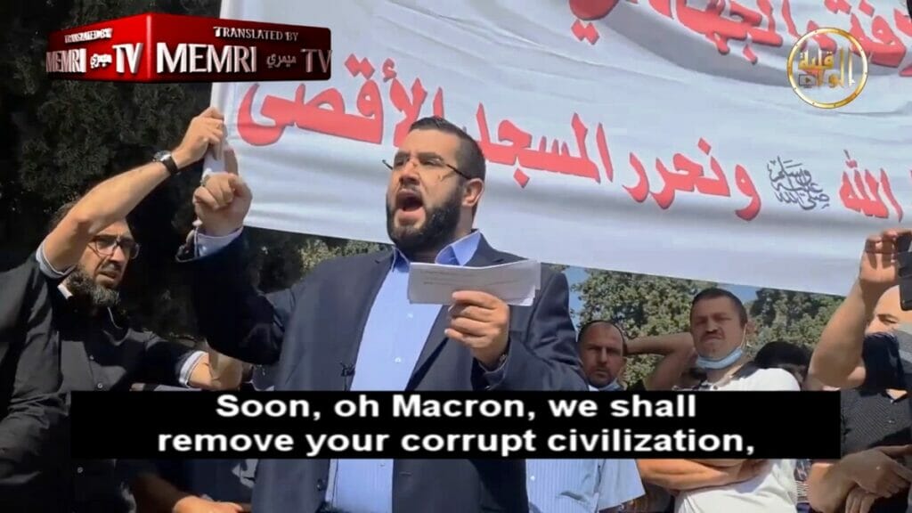 Aufruf zum Dschihad bei einer Kundgebung am Tempelberg in Jerusalem. (© MEMRI TV)