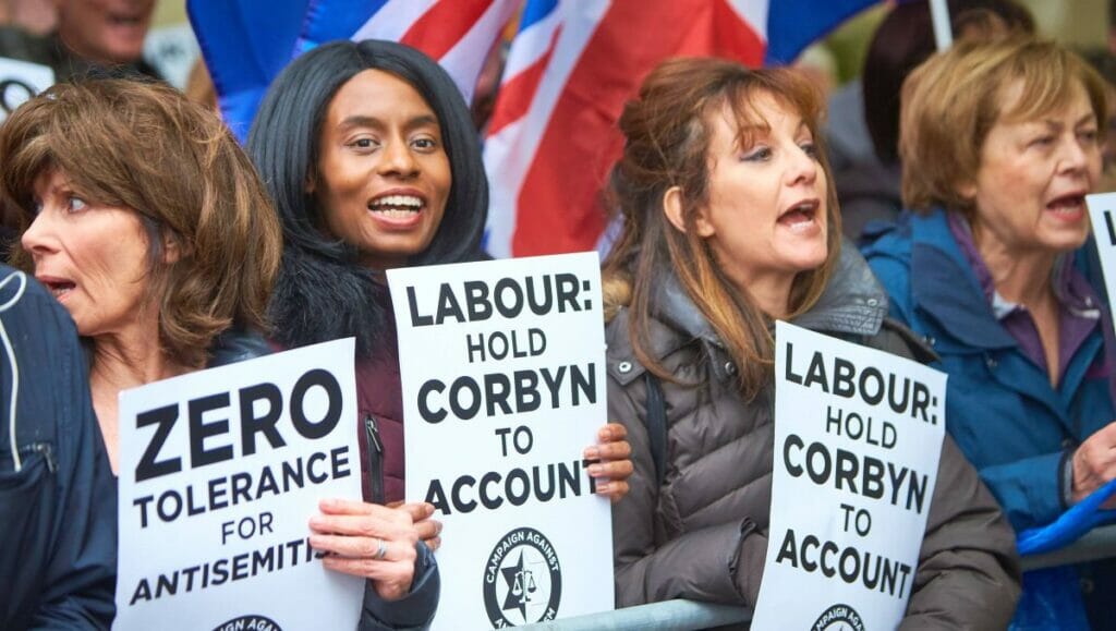 Demonstration gegen den Antisemitismus der Labour Party