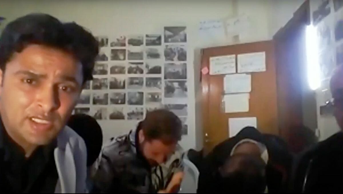 Screenshot der Videokonferenz der Gaza-Friedensaktivisten