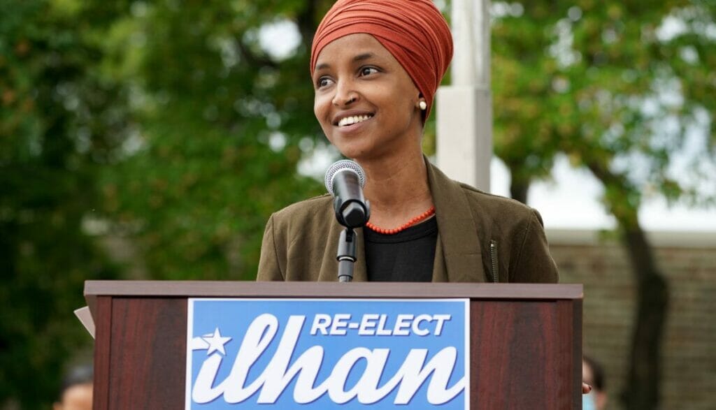 Die wiedergewählte demokratische US-Abgeordnete Ilhan Omar