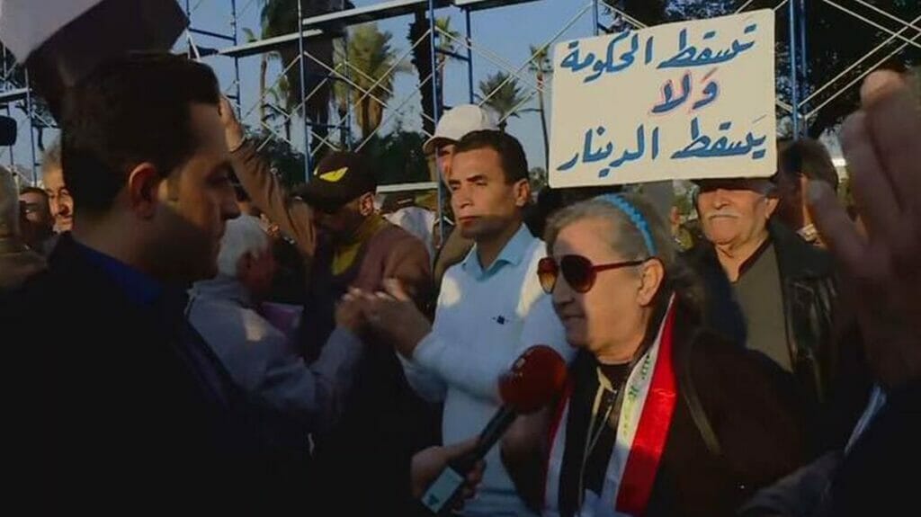 Proteste auf dem Tahrir-Platz in Bagdad: „Sturz der Regierung, nicht Sturz des Dinar“