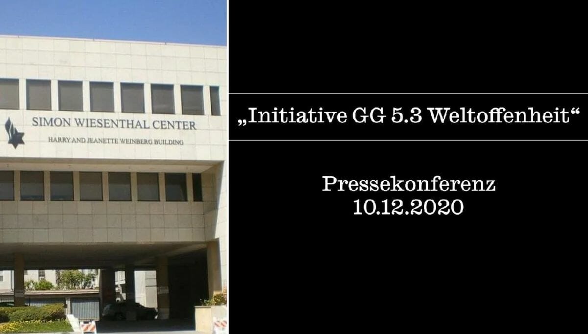 Das Simon Wiesenthal Center setzt die Initiative GG 5.3 Weltoffenheit auf seine Antisemitismus-Liste
