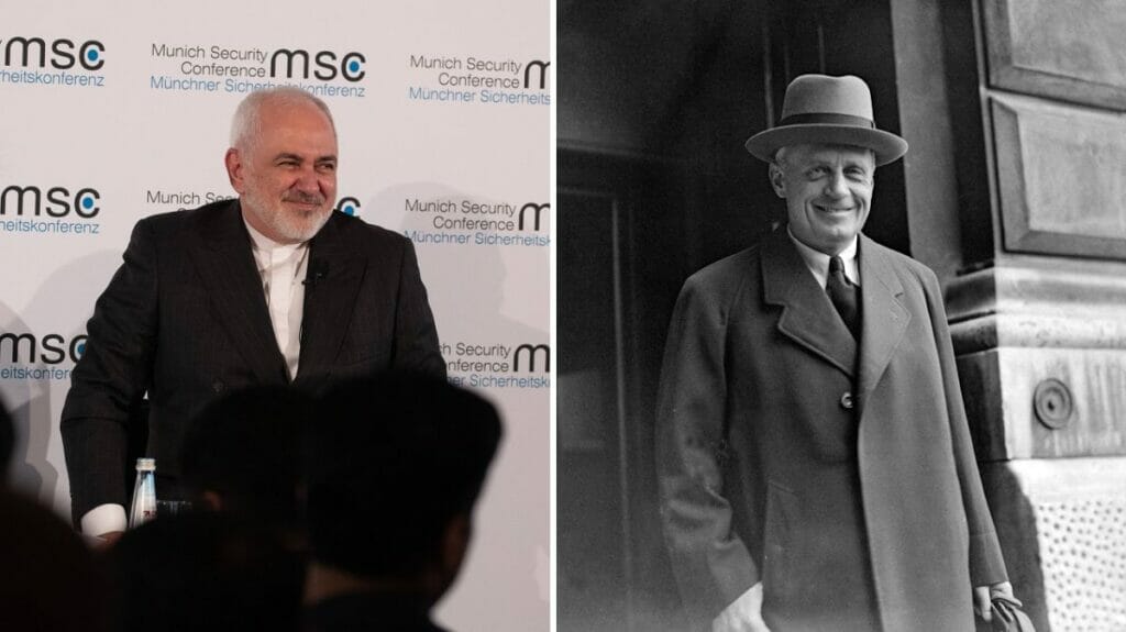 Irans Außenminister Zarif und sein NS-Amtskollege Ribbentrop