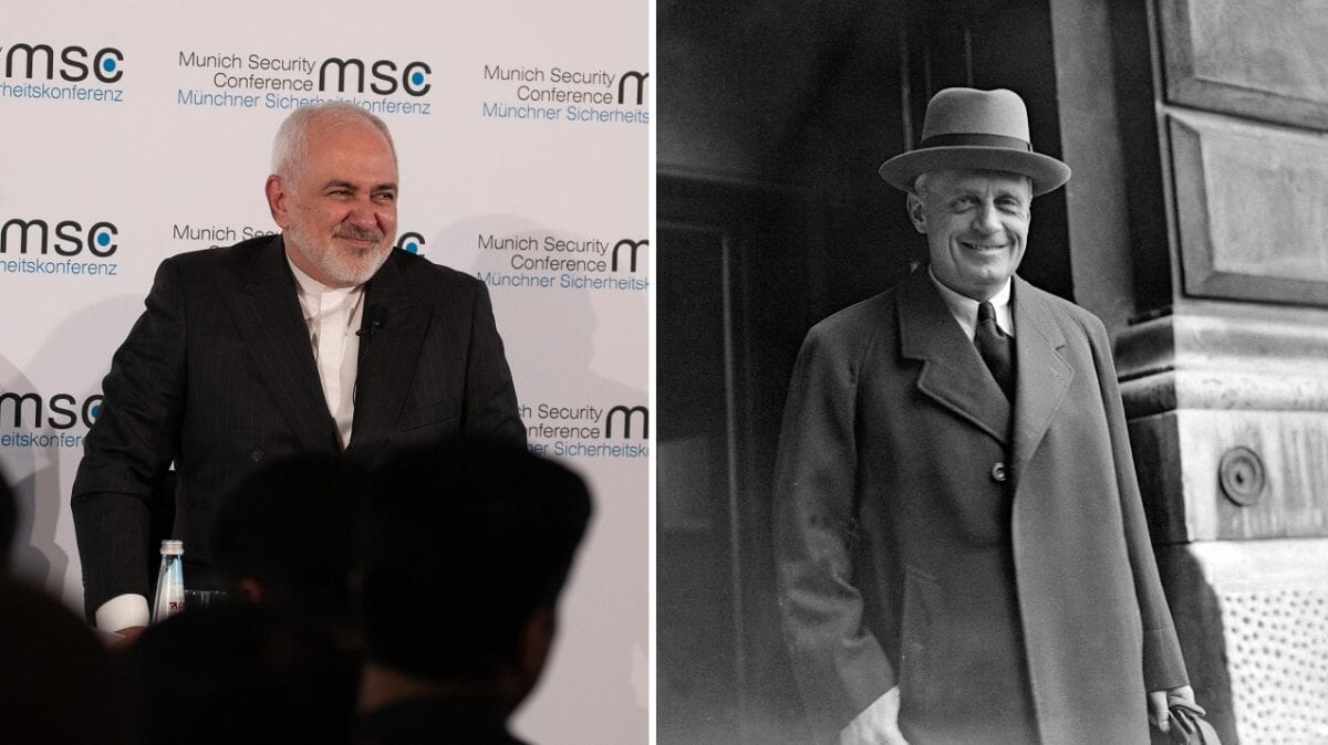 Irans Außenminister Zarif und sein NS-Amtskollege Ribbentrop