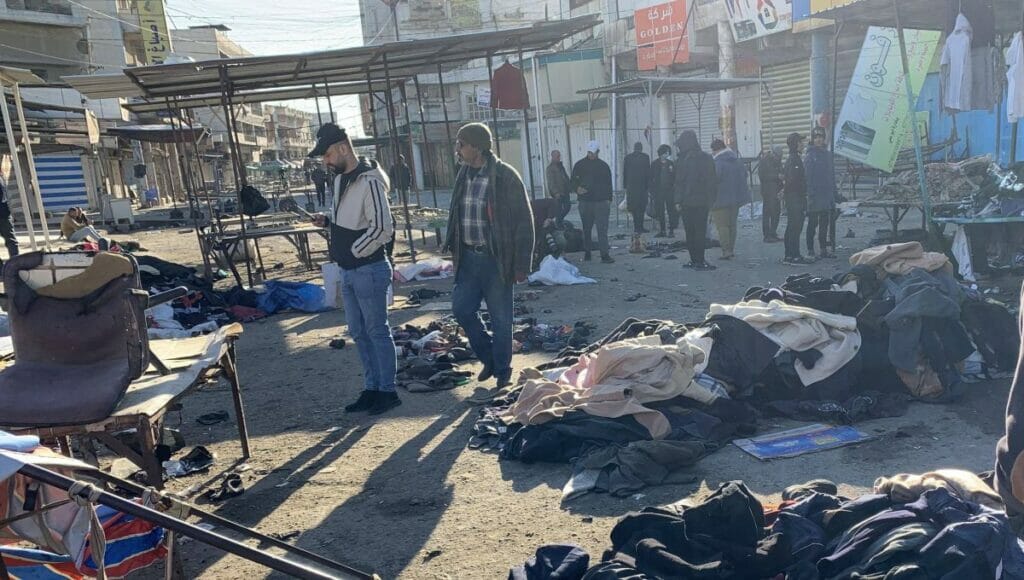 Die beiden Selbstmordattentäter sprengten sich auf einem Markt in Bagdad in die Luft