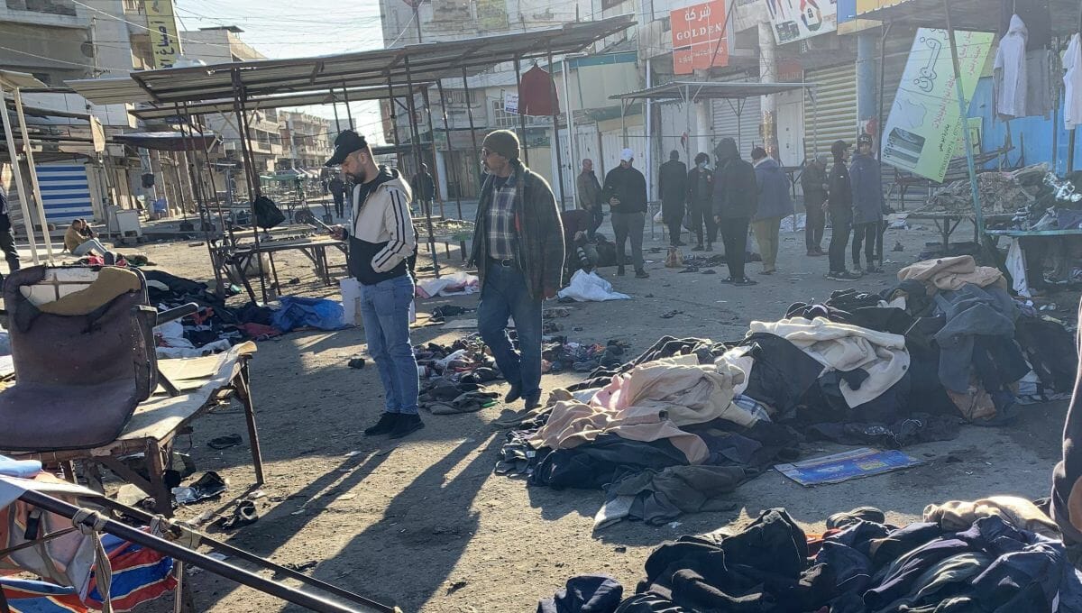 Die beiden Selbstmordattentäter sprengten sich auf einem Markt in Bagdad in die Luft