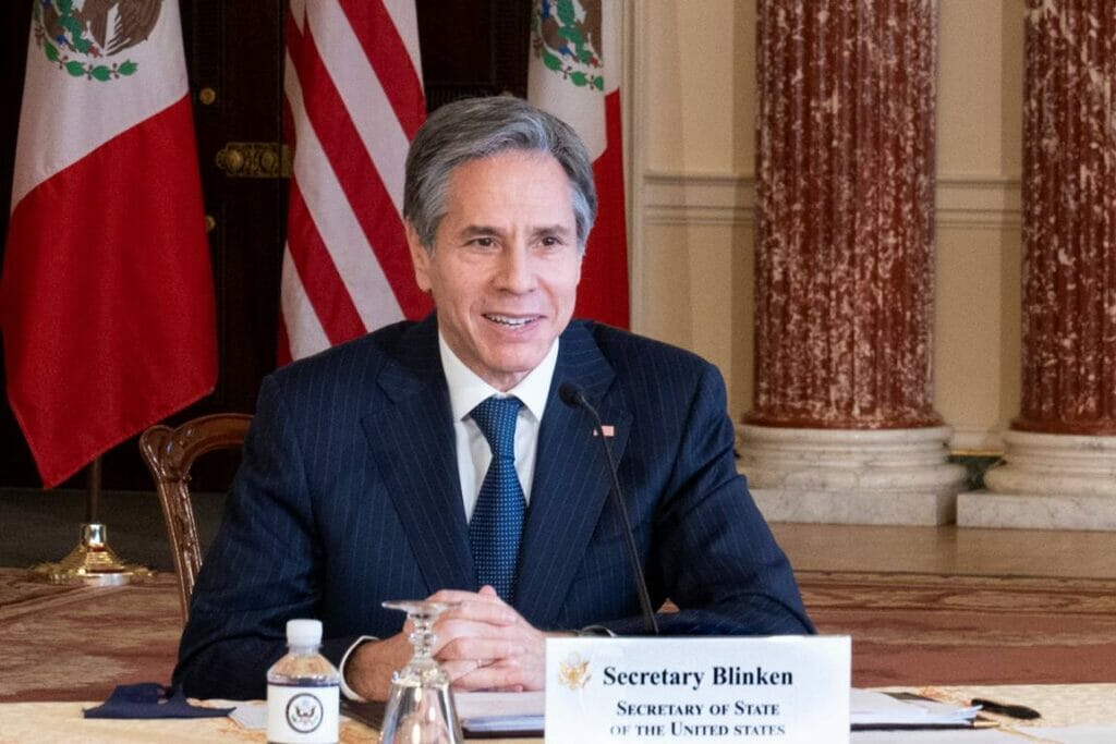 US-Außenminister Blinken will Freiheit, Wohlstand und Demokratie für die Palästinenser. Aber warum fordert er das von Isreal ein? (© imago images/ZUMA Wire)