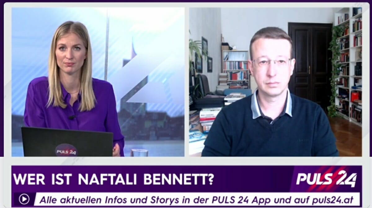 Interview zur möglichen neuen Regierungskoalition in Israel und Ablöse von Premier Netanjahu. (Quelle: Puls 24)