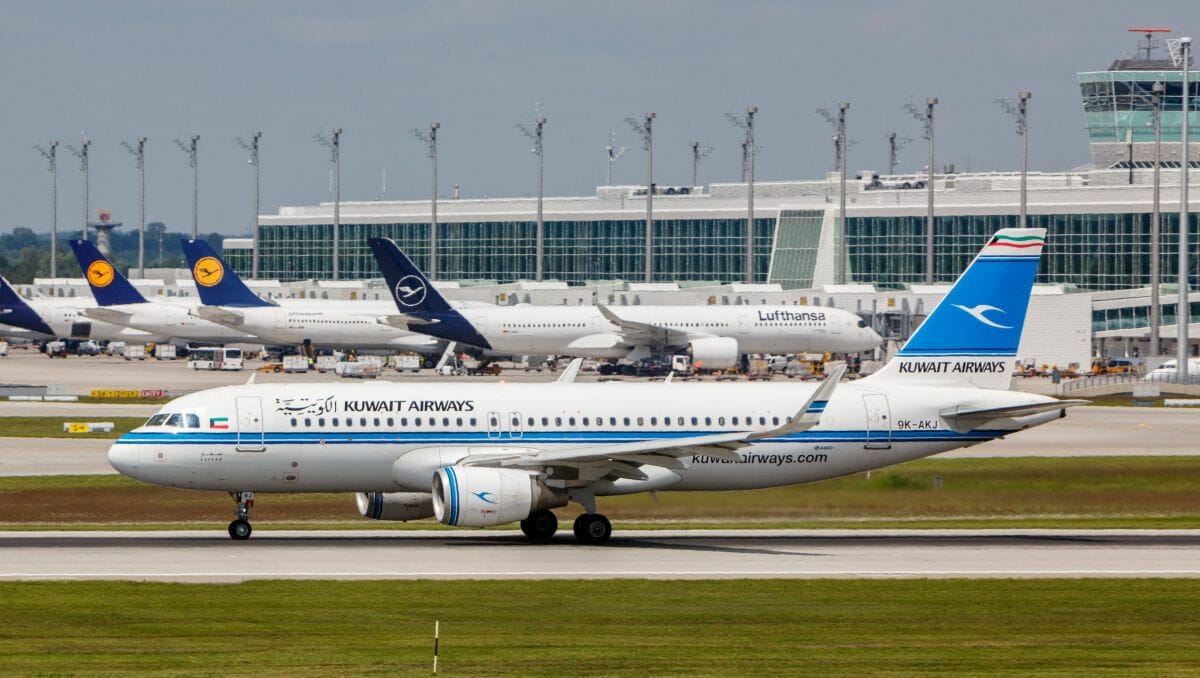 Eine Maschine von Kuwait Airways auf dem Flughafen von München
