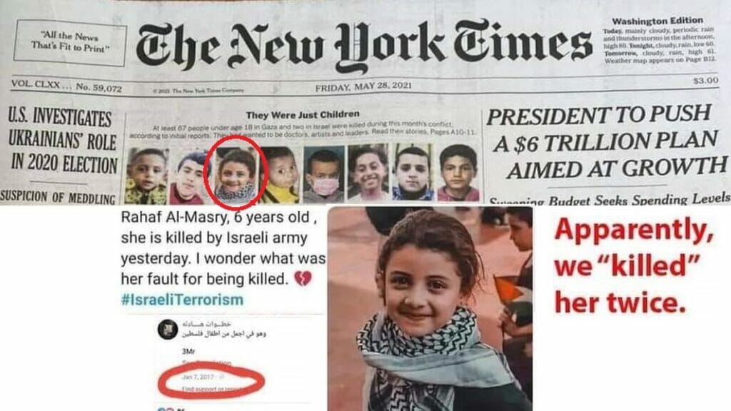 Mindestens eines der Bilder vom Cover der New York Times ist nachweislich falsch