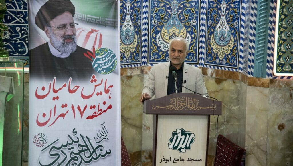 Kandidat der Revolutionsgarden: Offizier Hassan Abbas macht Wahlwerbung für Ebrahim Raisi