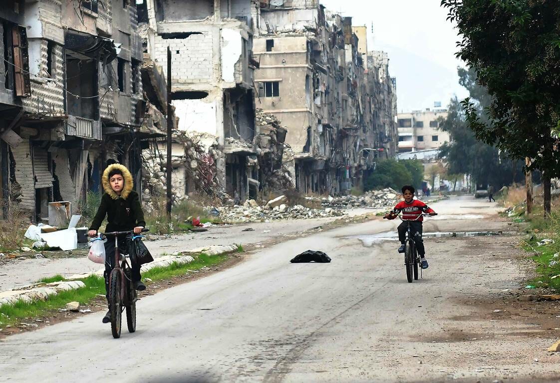 Das palästinensische Flüchtlingslager Jarmuk im Süden von Damaskus. (© imago images/Xinhua)