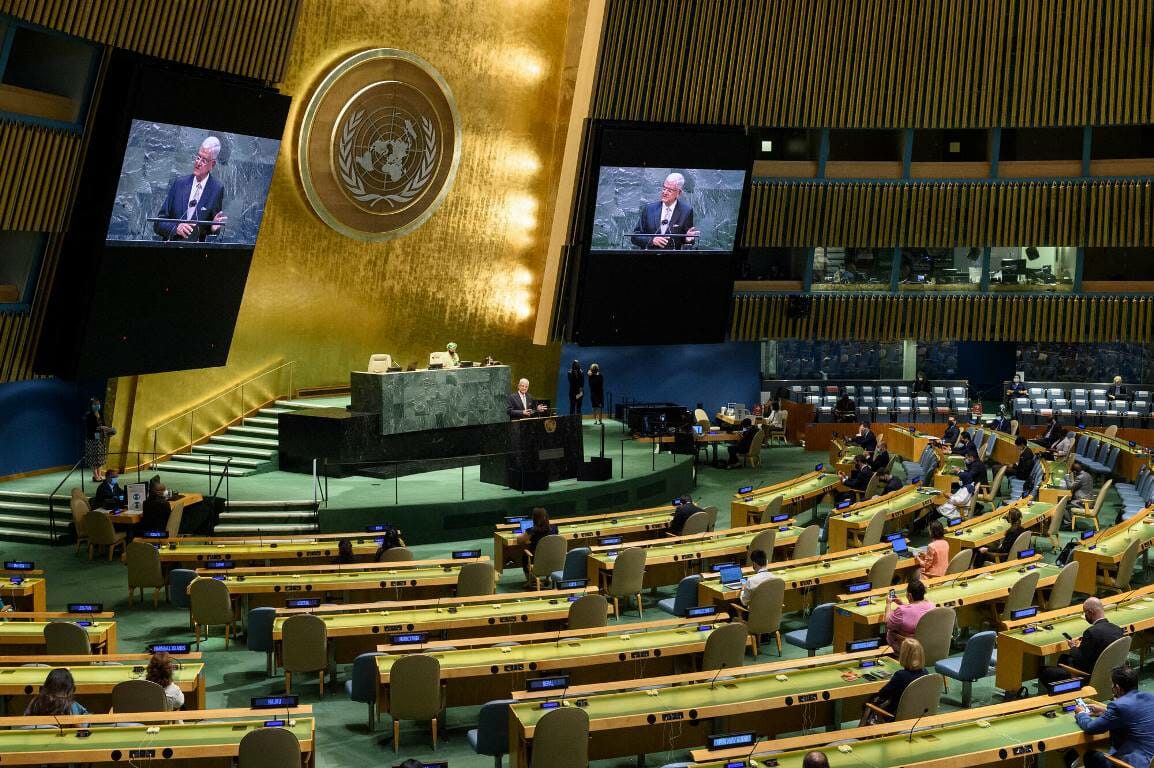 Das antisemitische Spektakel „Durban IV“ in der Zentrale der Vereinten Nationen in New York wird ohne die Beteiligung Frankreichs über die Bühne gehen. (© imago images/Xinhua)