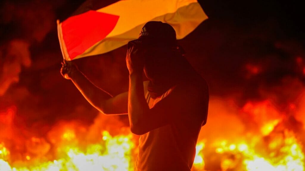Demonstration für die aus einem israelischen Gefängnis entflohenen Terroristen