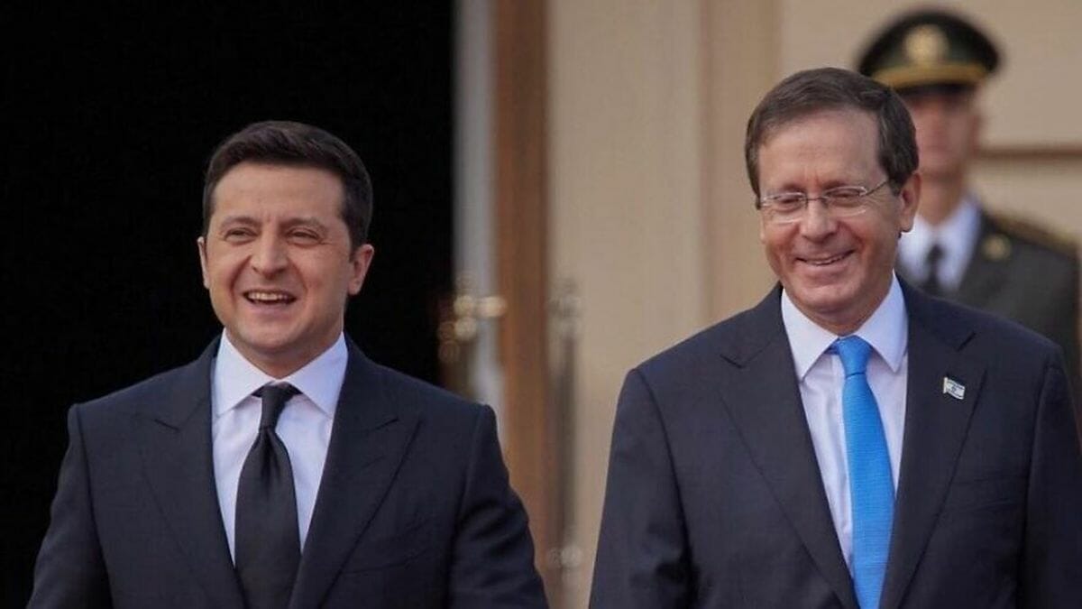 Israels Präsident Isaak Herzog zu Besuch bei seinem ukrainischen Amtskollegen Volodymyr Zelensky
