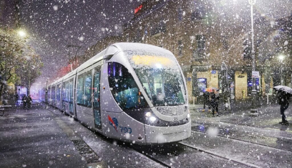 Schneetreiben in Jerusalem