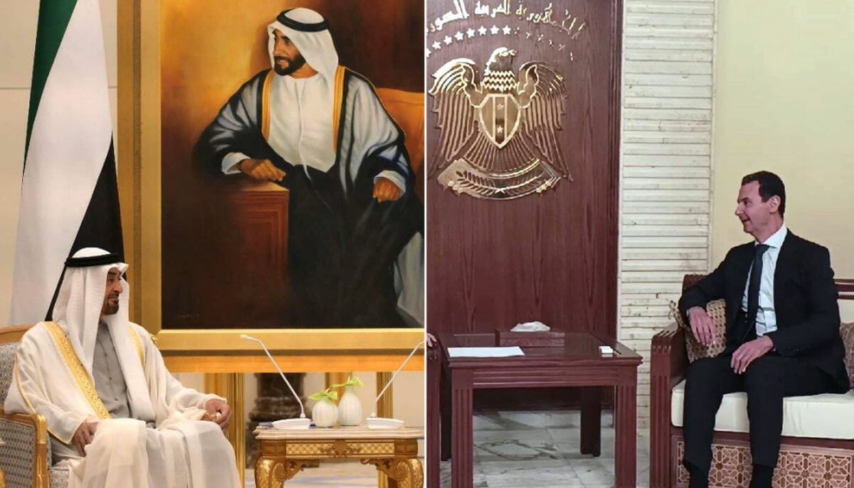VAE-Kronprinz Sheikh Mohammed bin Zayed al-Nahyan und Syriens Präsident Baschar Al-Assad
