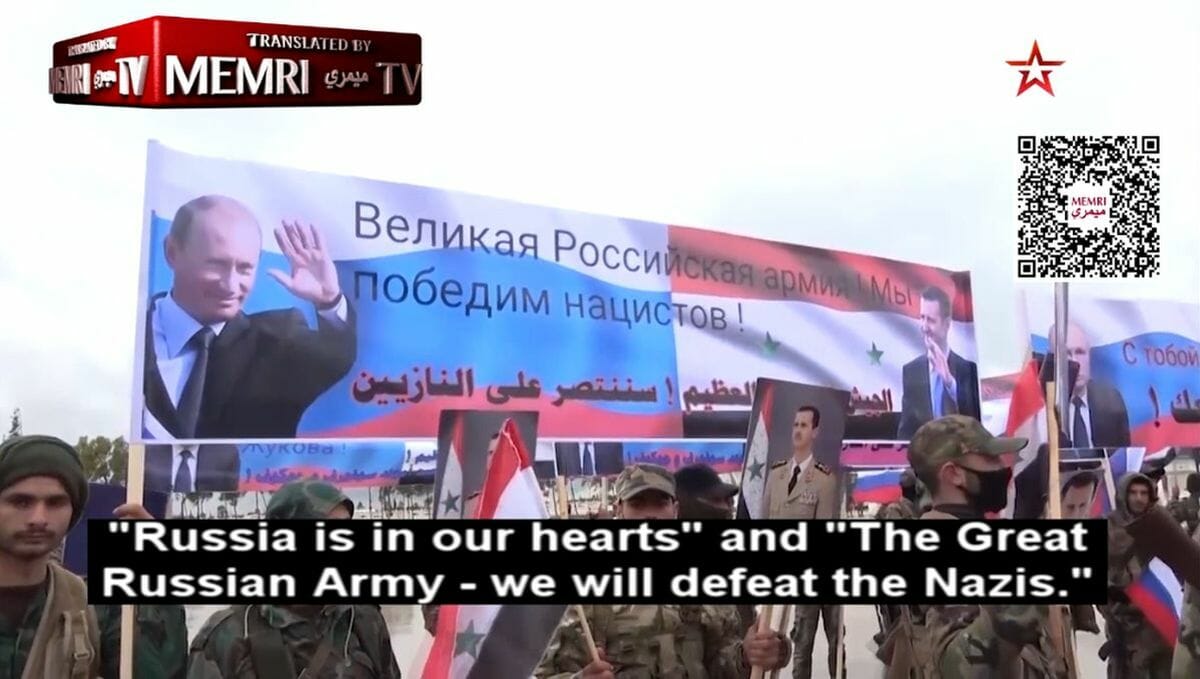 Die Aufnahmen sollen syrische Freiwillige für den russischen Krieg in der Ukraine zeigen