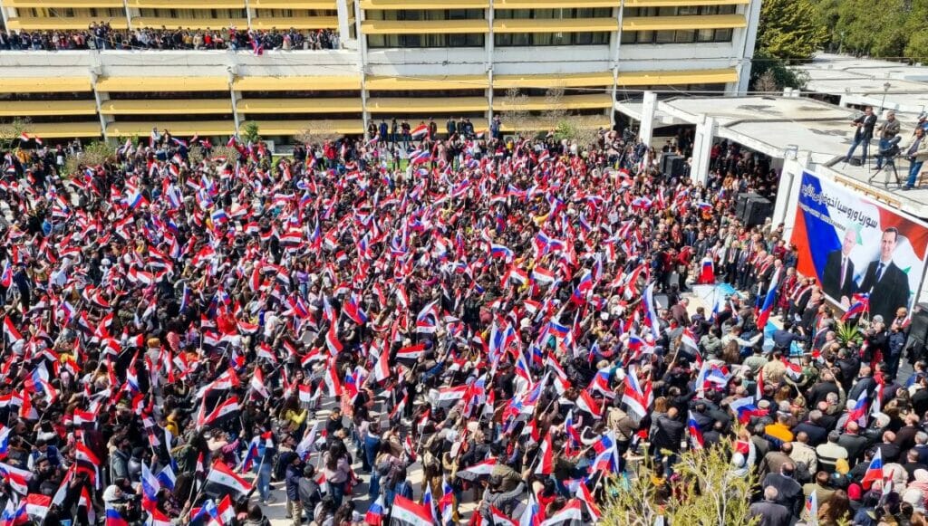 Syrische Solidaritätsdemonstration für Putins Krieg gegen die Ukraine