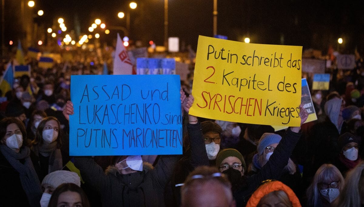 Demonstration gegen Putins Krieg in der Ukraine