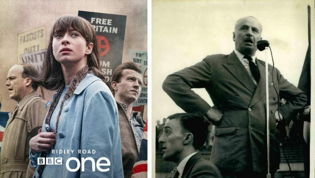 Rede des britischen Faschistenführers Edwald Mosley in Ridley Road am 7. Juli 1962