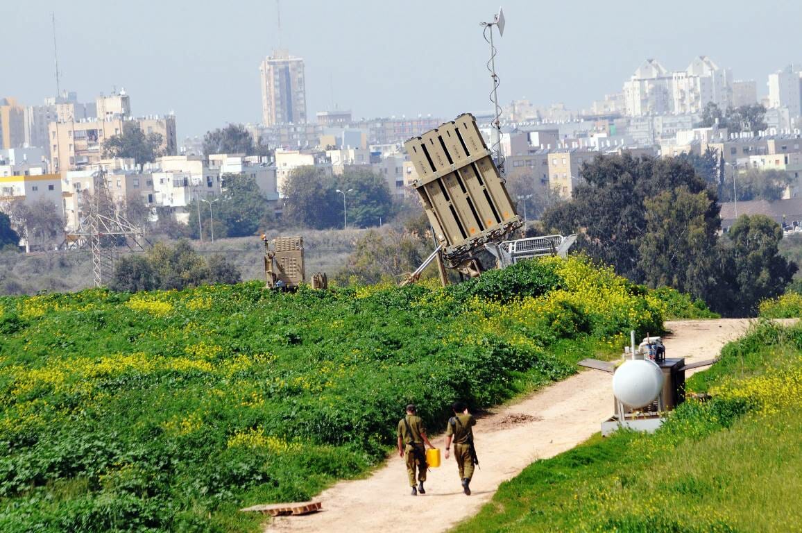 Stellung des israelischen Raketenabwehrsystems Iron Dome in Aschdod. (© imago images/UPI Photo)