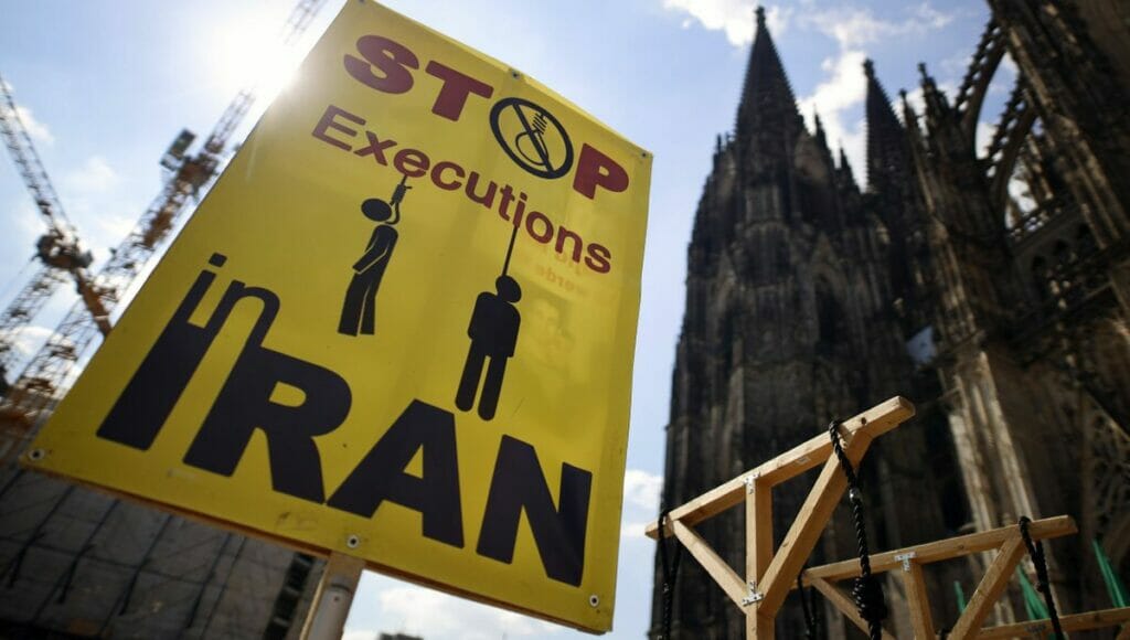 Protestaktion gegen die Todesstrafe im Iran