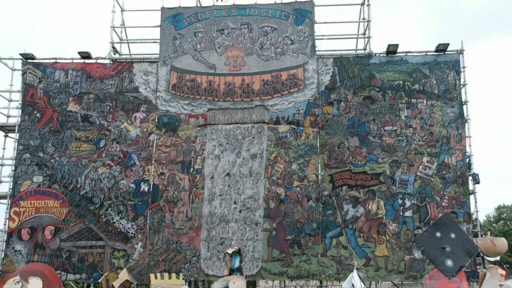 Das antisemitische Tryptichon des indonesischen Künstlerkollektivs Taring Padi
