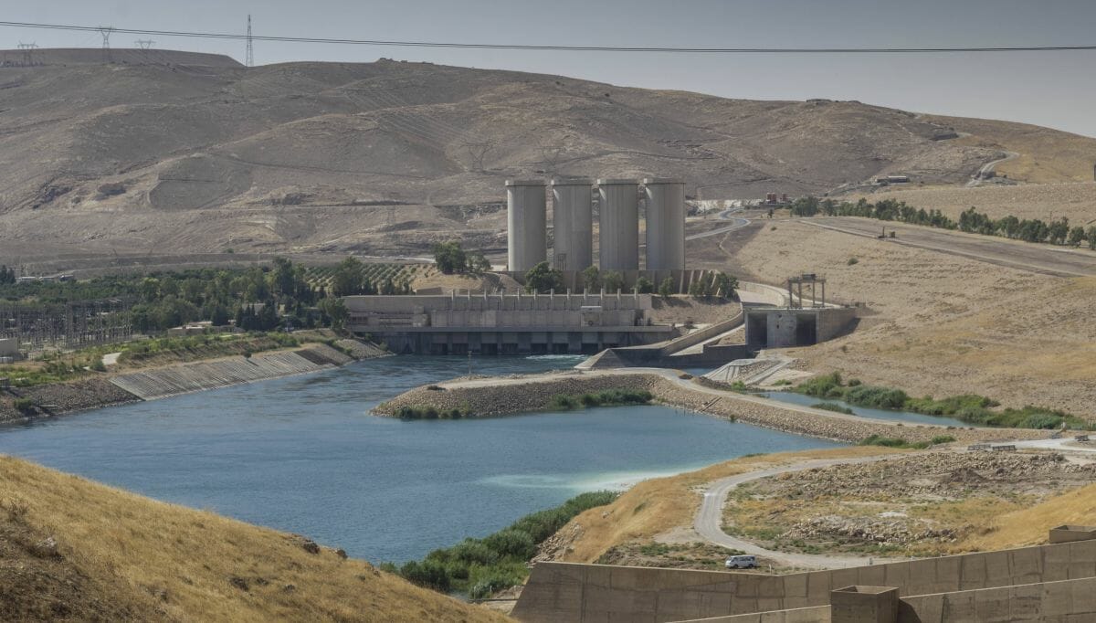 Die Mossul-Talsperre in der Region Ninive im Irak