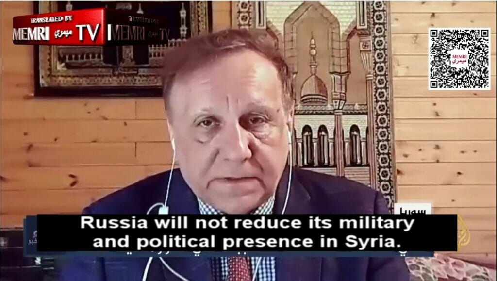 Der ehemalige russische Diplomat Andrey Balkanov im Interview mit dem katarischen TV-Sender Al-Jazeera